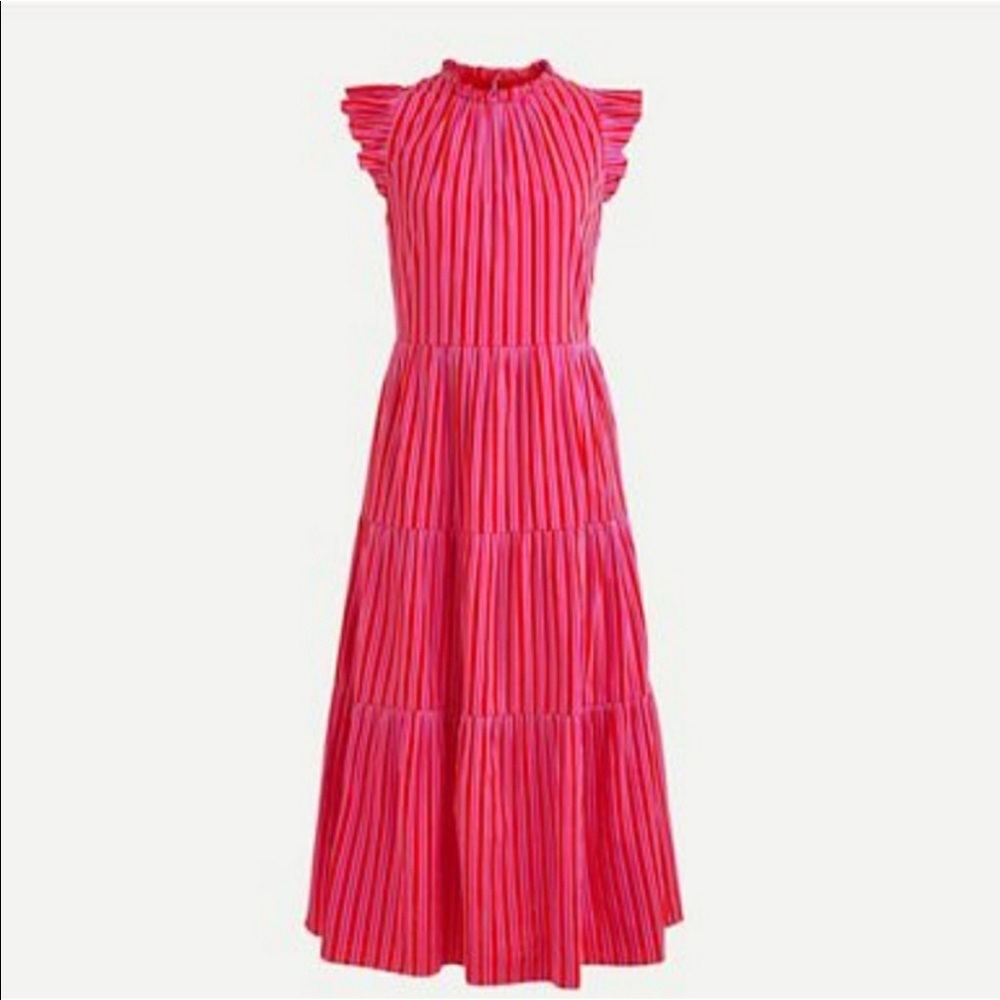J Crew Dobby Striped dress in Cape Stripe